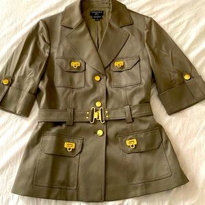 NWOT Tahari army green dress top with belt jacket